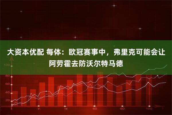 大资本优配 每体：欧冠赛事中，弗里克可能会让阿劳霍去防沃尔特马德